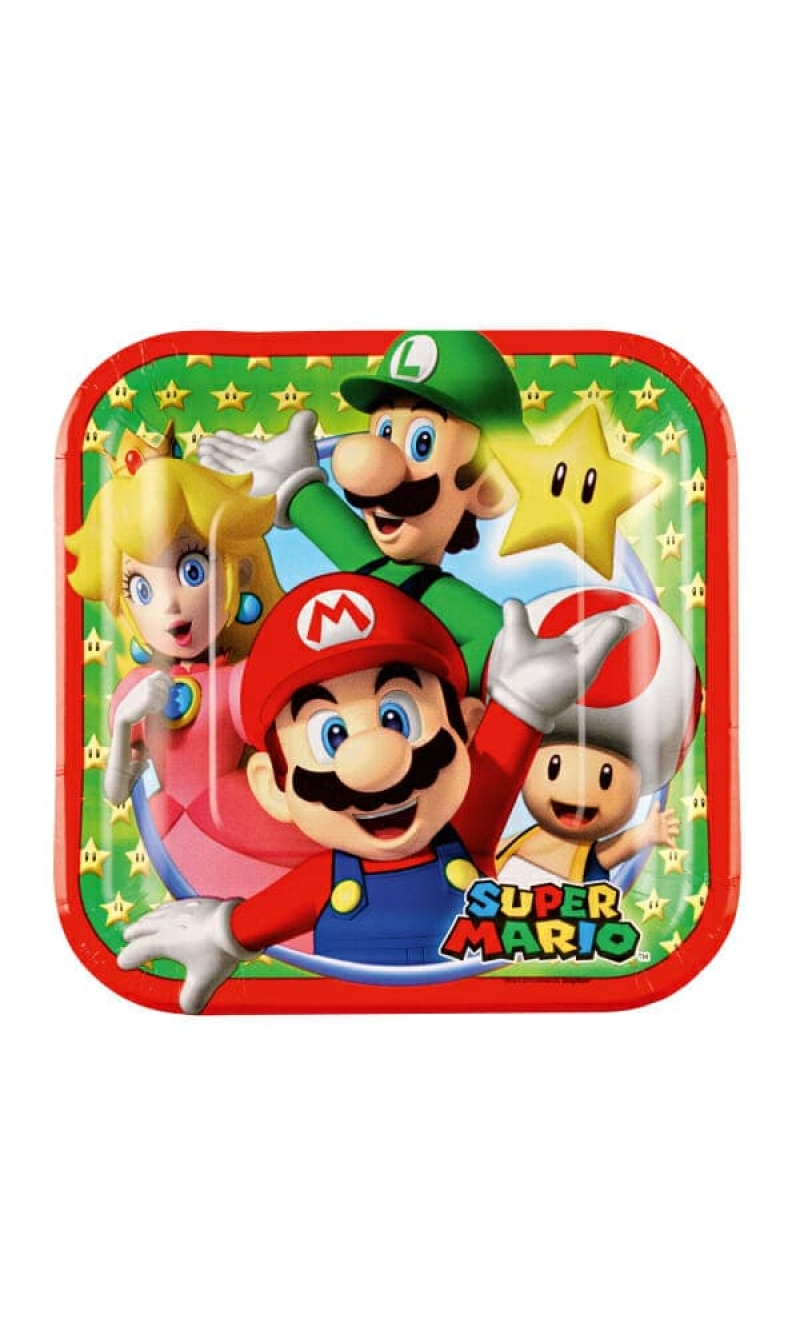 Super Mario Paper Plates 18cm - 8pk