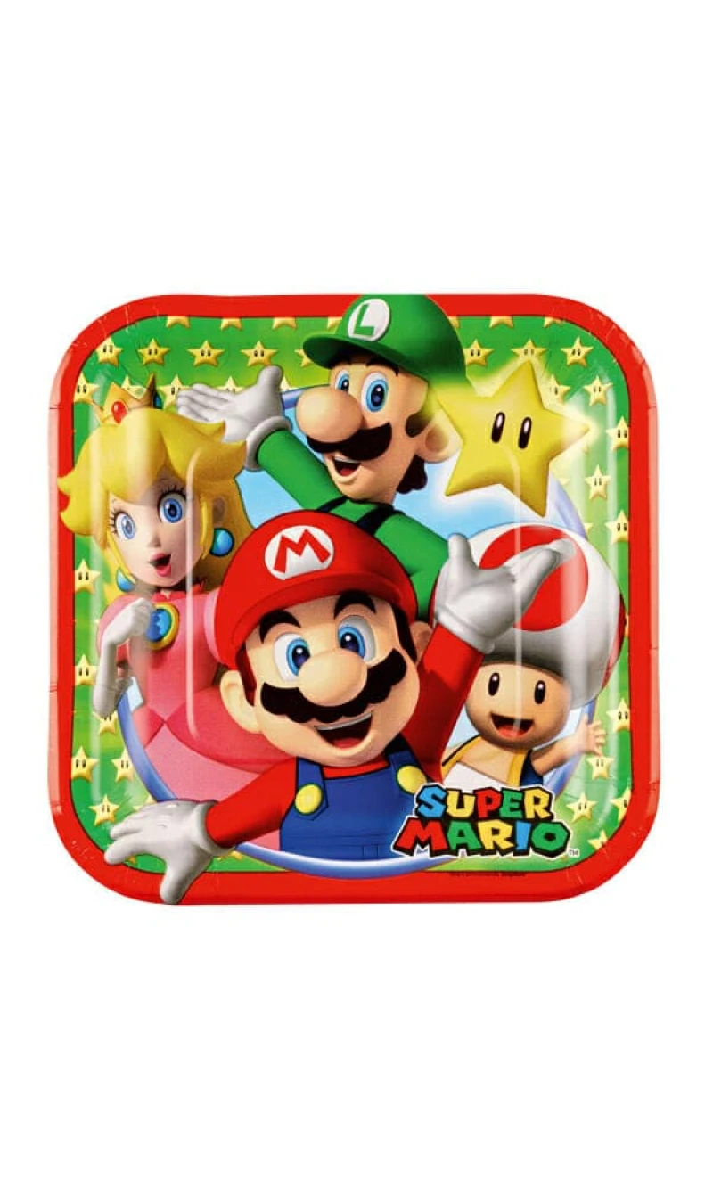 Super Mario Paper Plates 18cm - 8pk