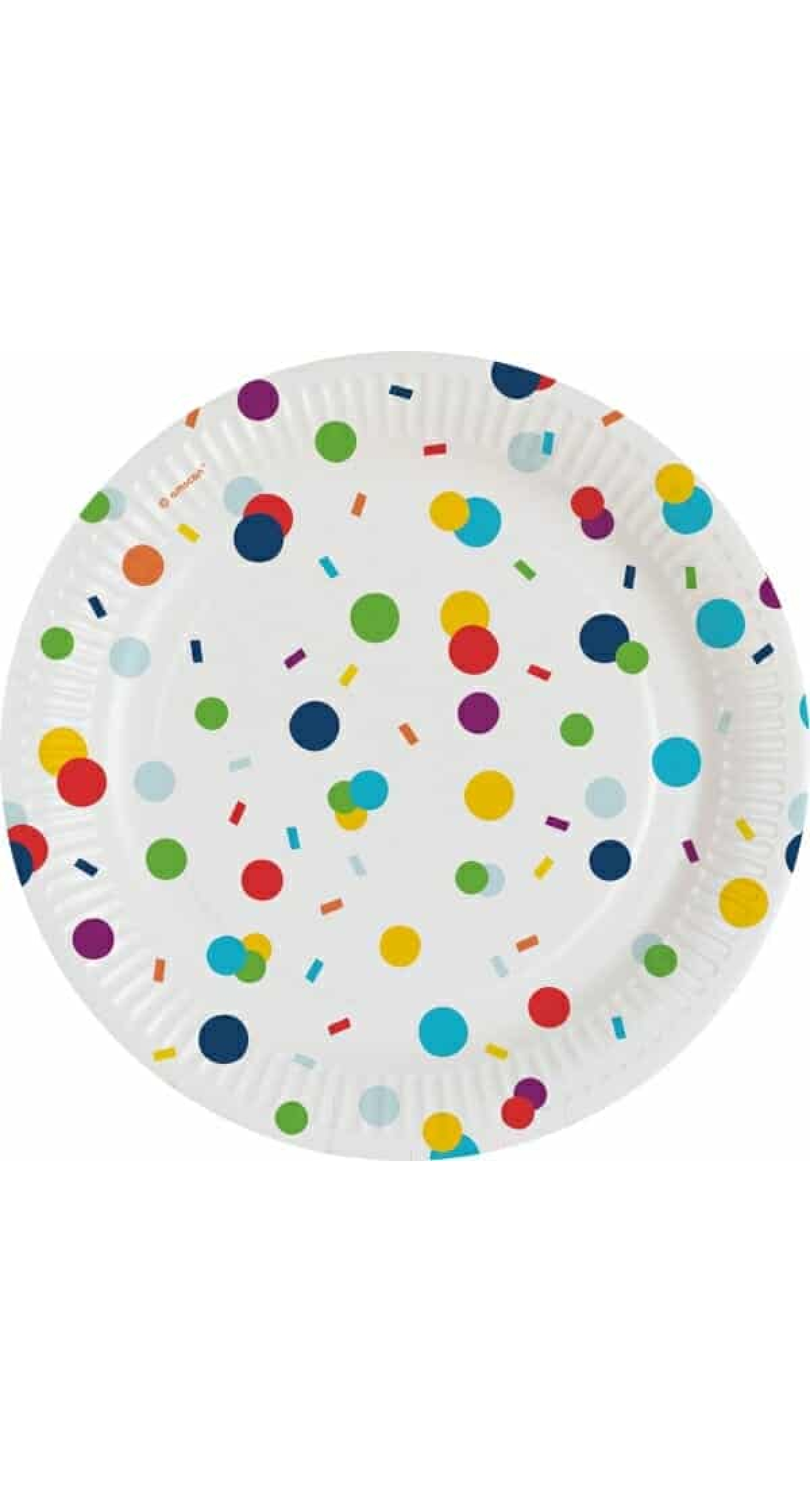 Confetti Birthday Round Paper Plates 18cm - 8pk