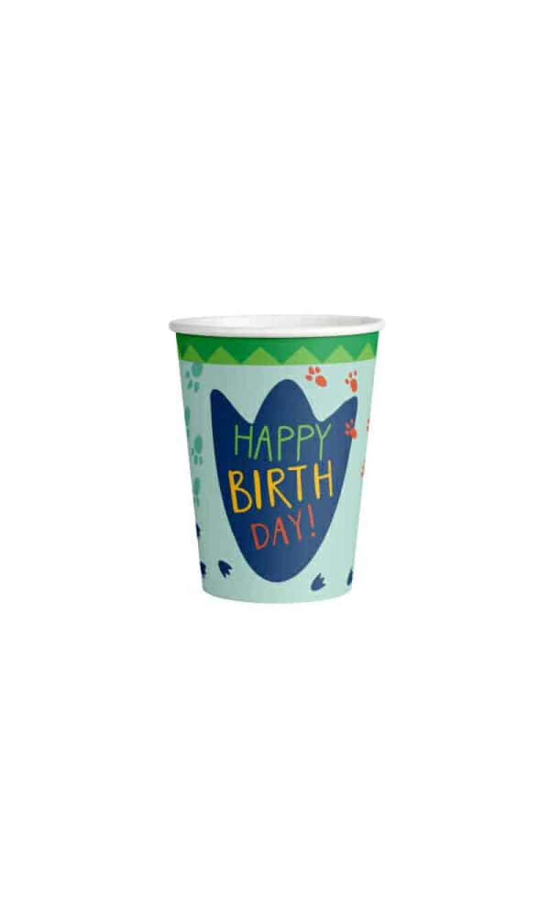 Dino-Mite Paper Cups 250ml - 8pk