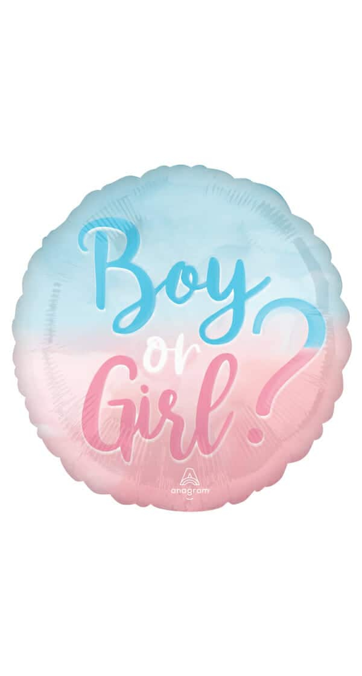 Gender Reveal Boy or Girl Foil Balloon - 17"/43cm