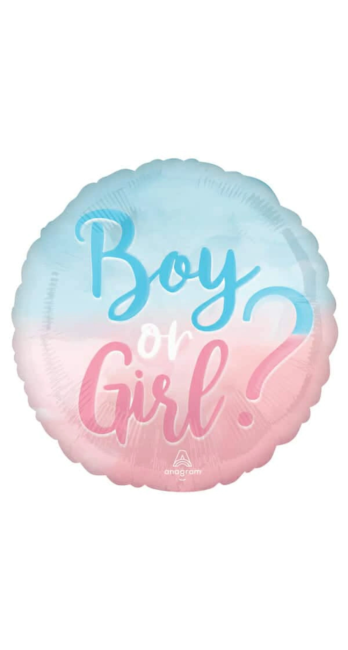 Gender Reveal Boy or Girl Foil Balloon - 17"/43cm
