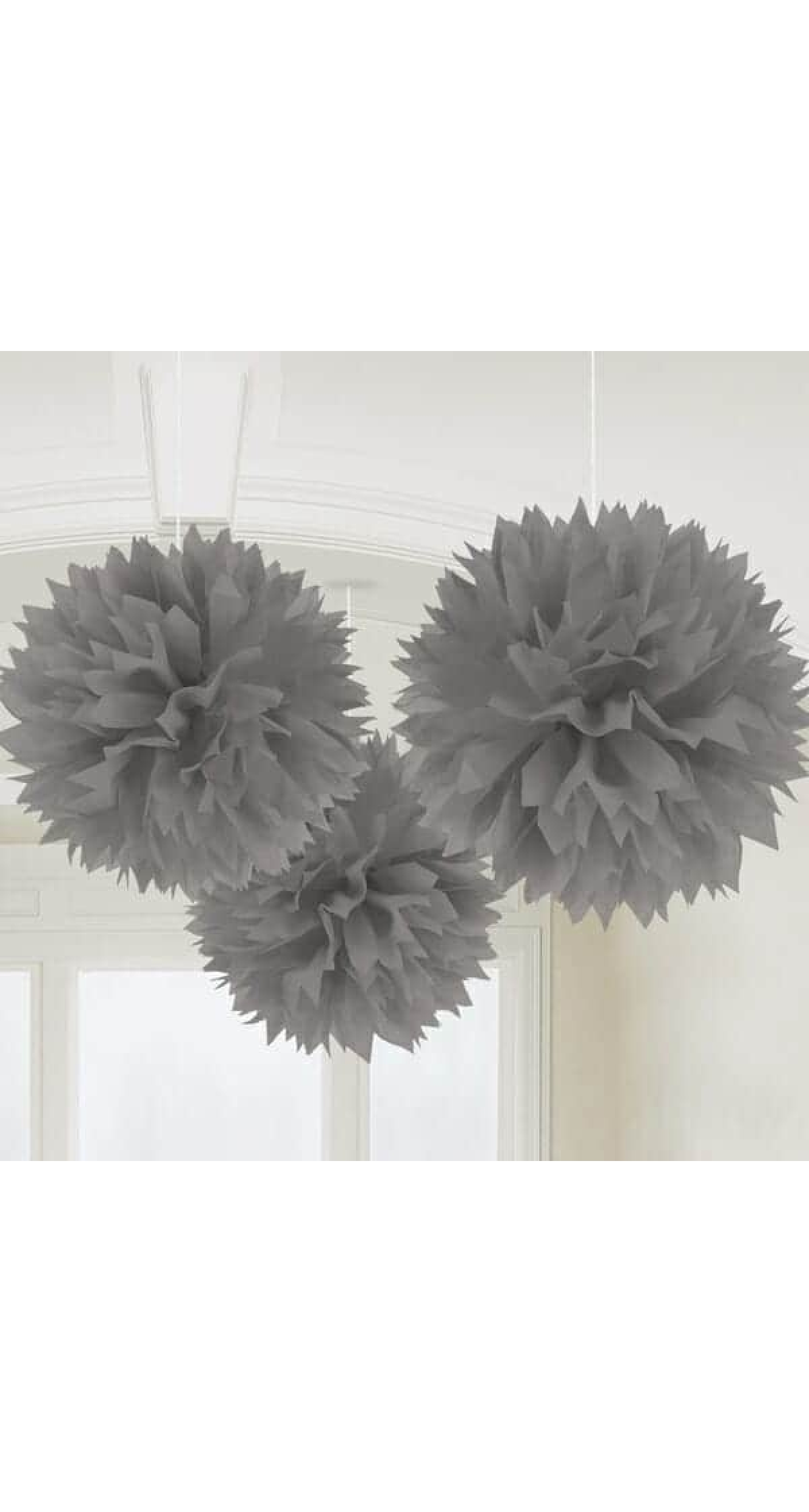 Fluffy Decorations Silver 40.6cm - 3pk