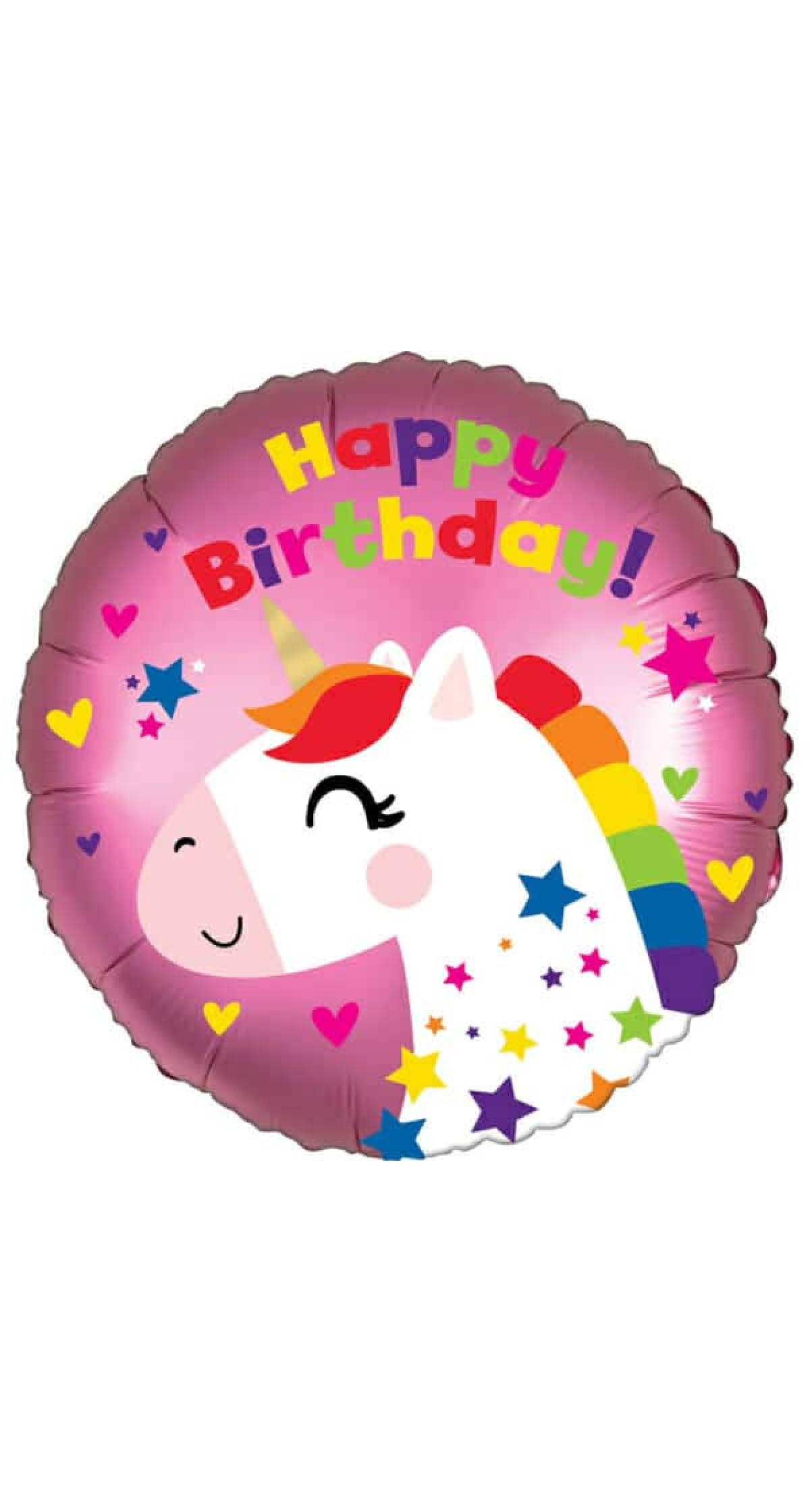 Satin Unicorn Birthday Foil Balloon - 18"/46cm