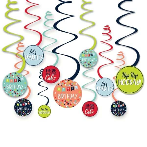 Swirl Decorations A Reason To Celebrate 61cm - 12pk