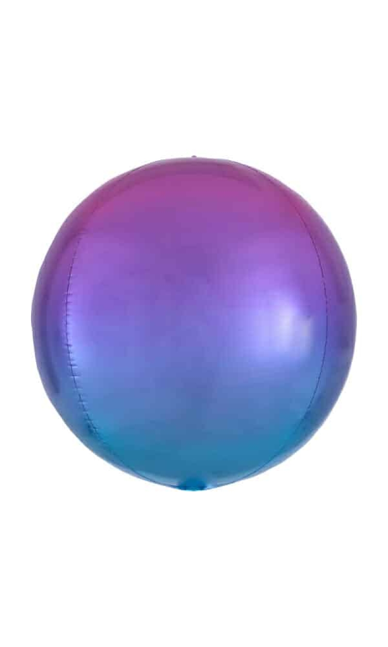Ombré Orbz Red & Blue Foil Balloon - 38cm x 40cm