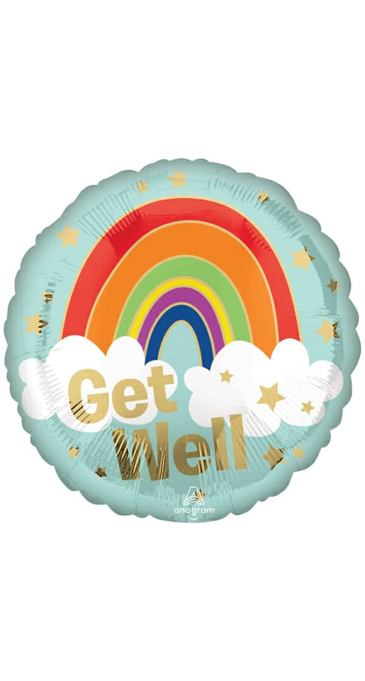 Get Well Golden Rainbow Foil Balloon - 17"/43cm