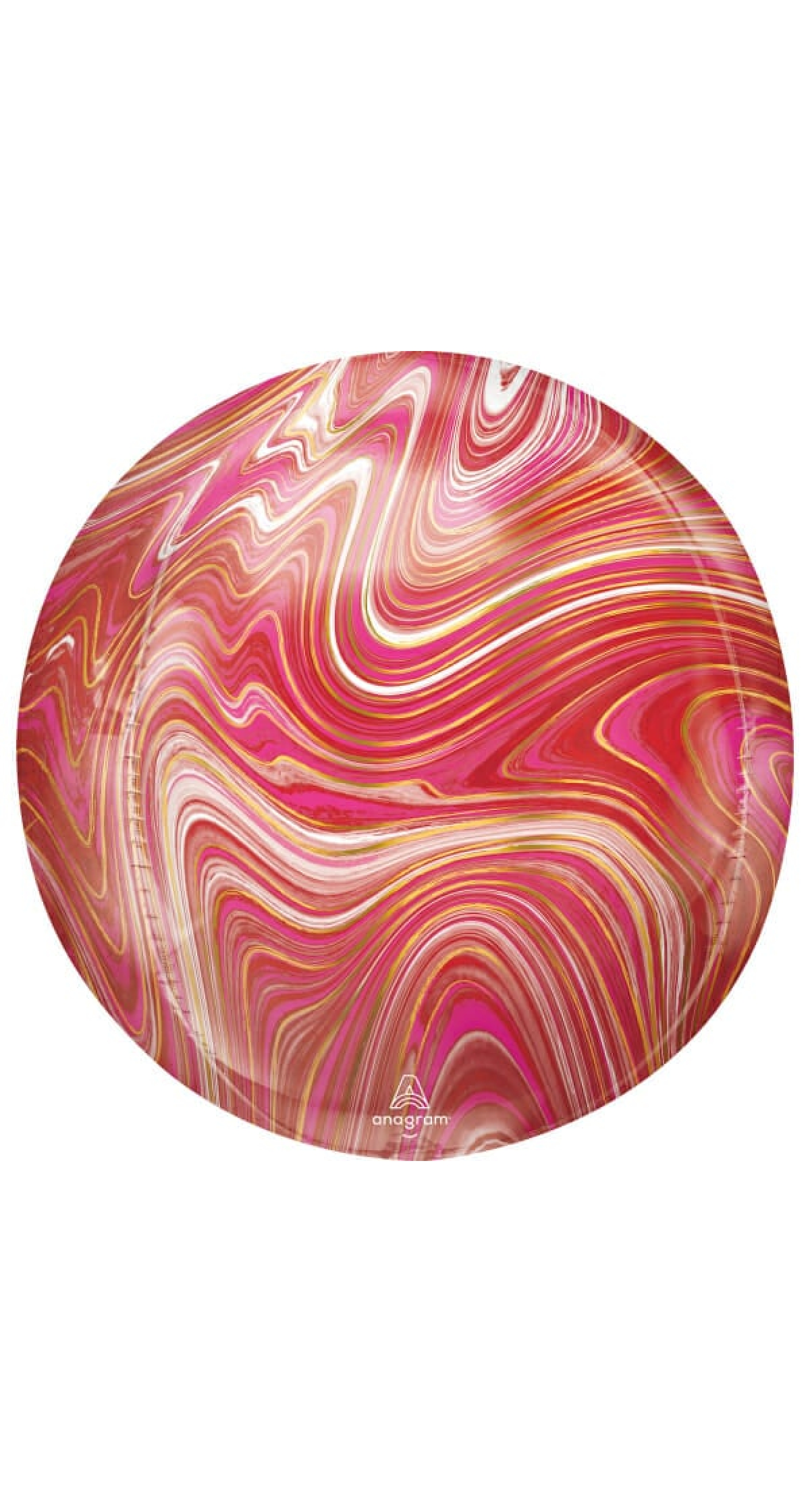 Orbz Marblez Red & Pink Foil Balloon - 38cm x 40cm