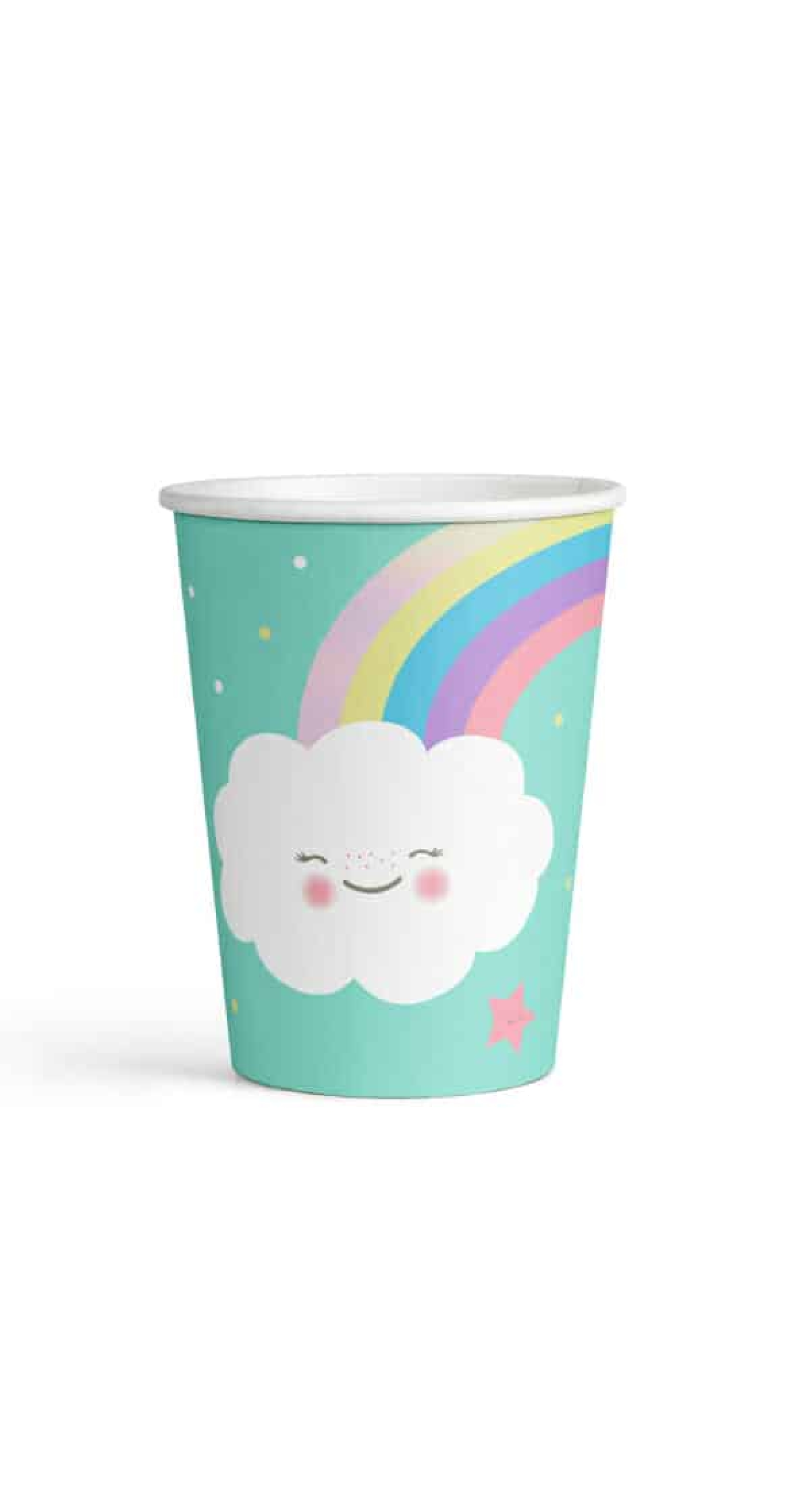 Rainbow & Cloud Paper Cups 250ml - 8pk