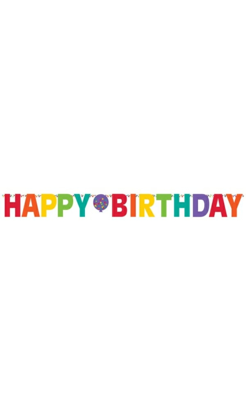 Rainbow Jumbo Letter Banner Birthday - 320cm