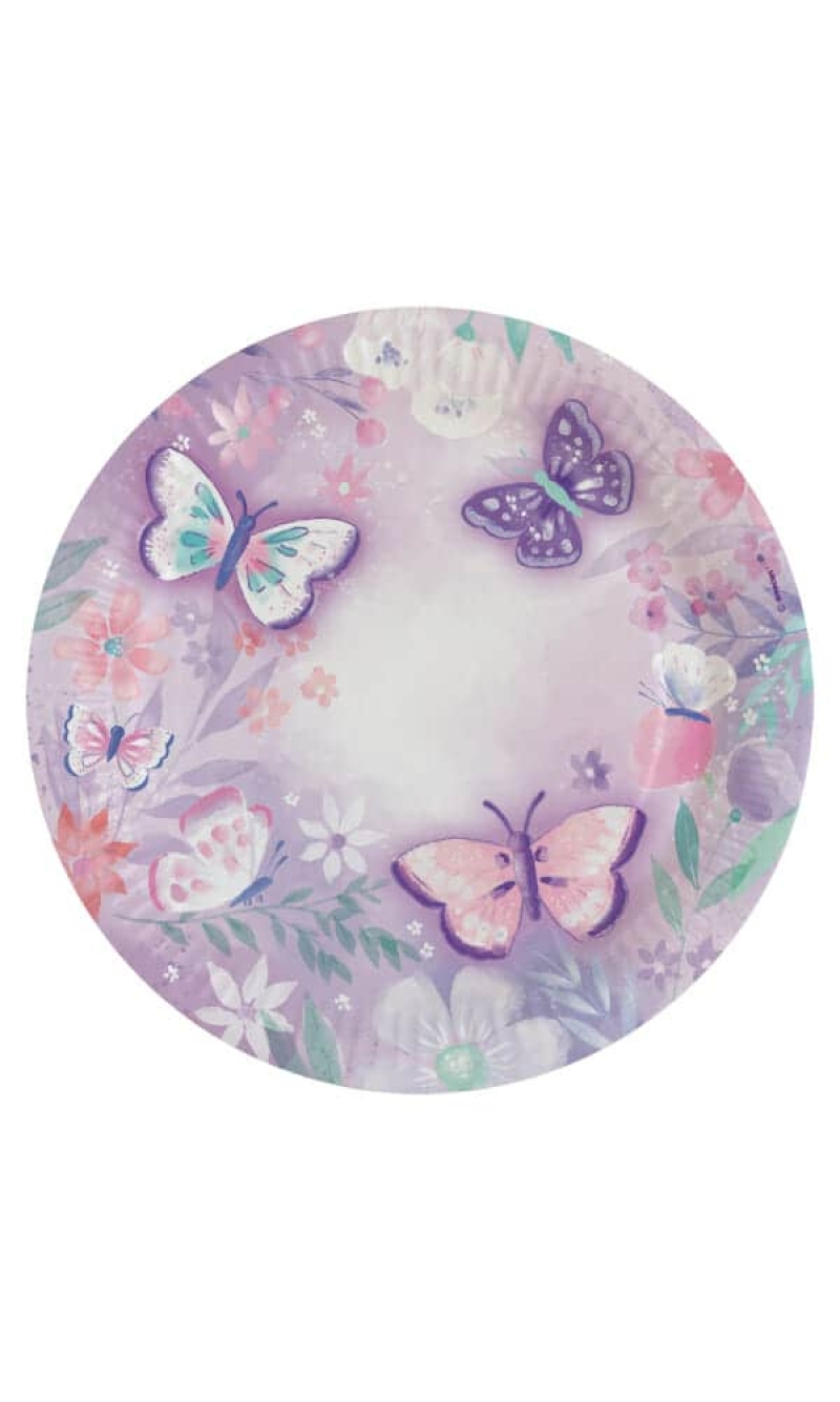 Flutter Round Paper Plates 22.8cm - 8pk