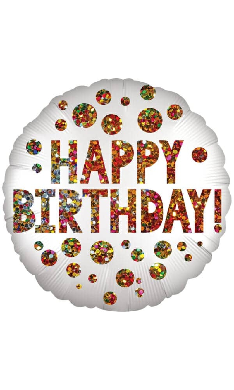Satin Infused Birthday Sequins Foil Balloon - 18"/46cm