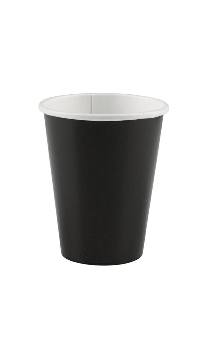 Black Paper Cups 250ml - 8pk