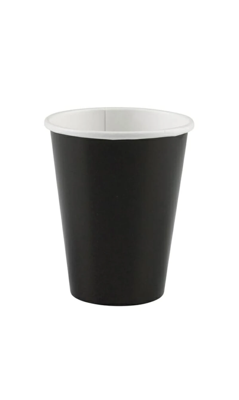 Black Paper Cups 250ml - 8pk