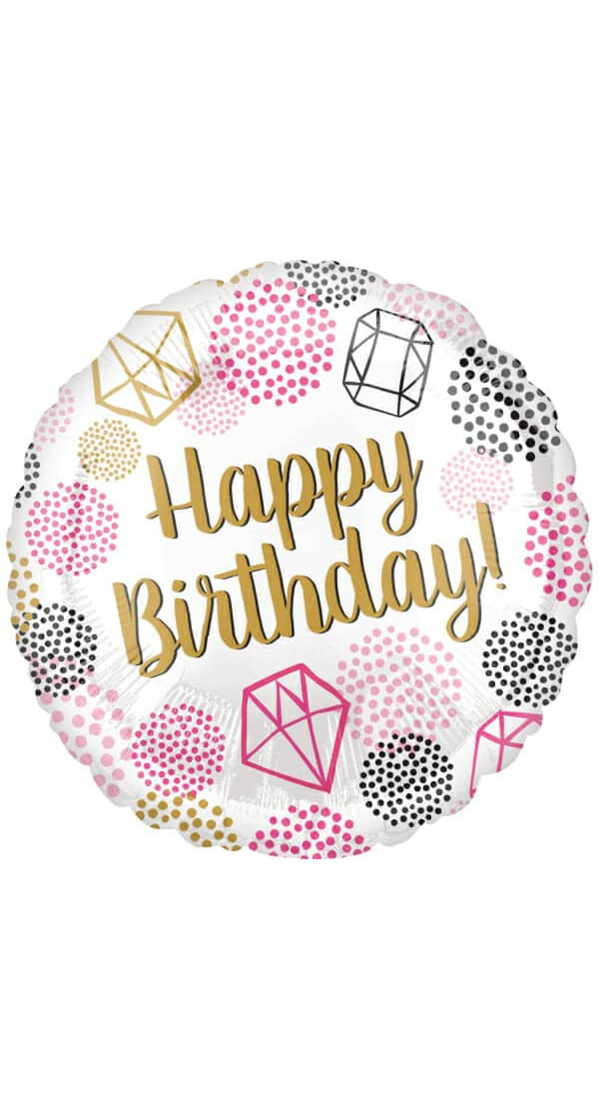 Happy Birthday Gems Foil Balloon - 18"/46cm