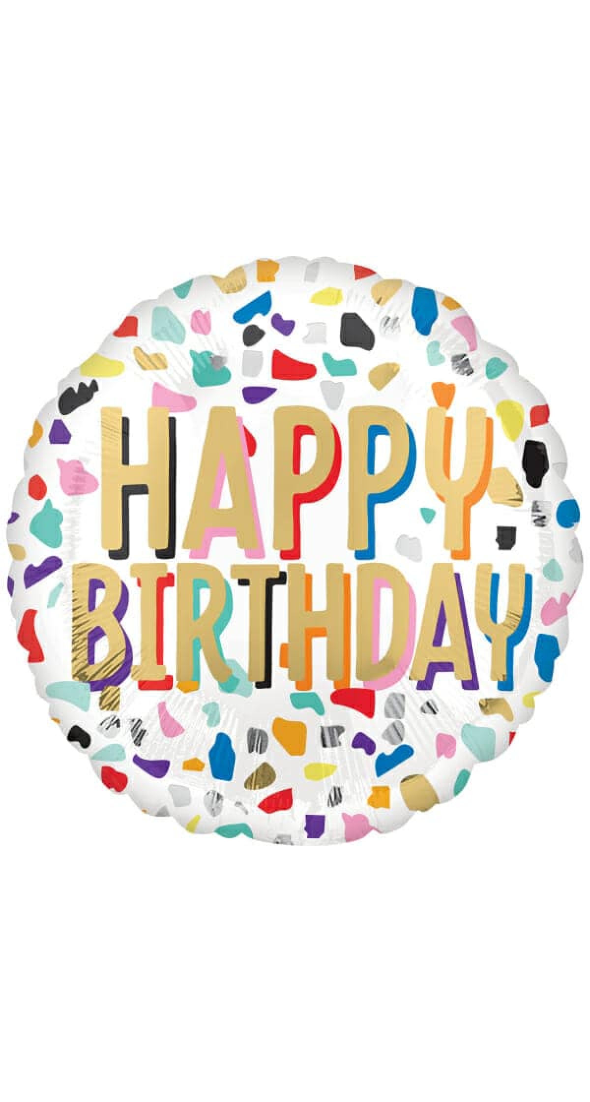 Happy Confetti Birthday Foil Balloon - 18"/46cm