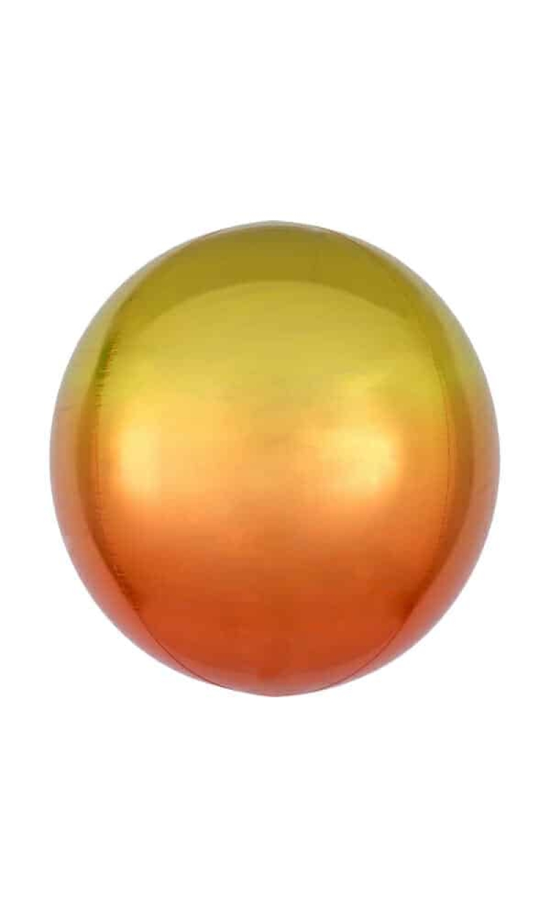 Ombré Orbz Yellow & Orange Foil Balloon - 38cm x 40cm