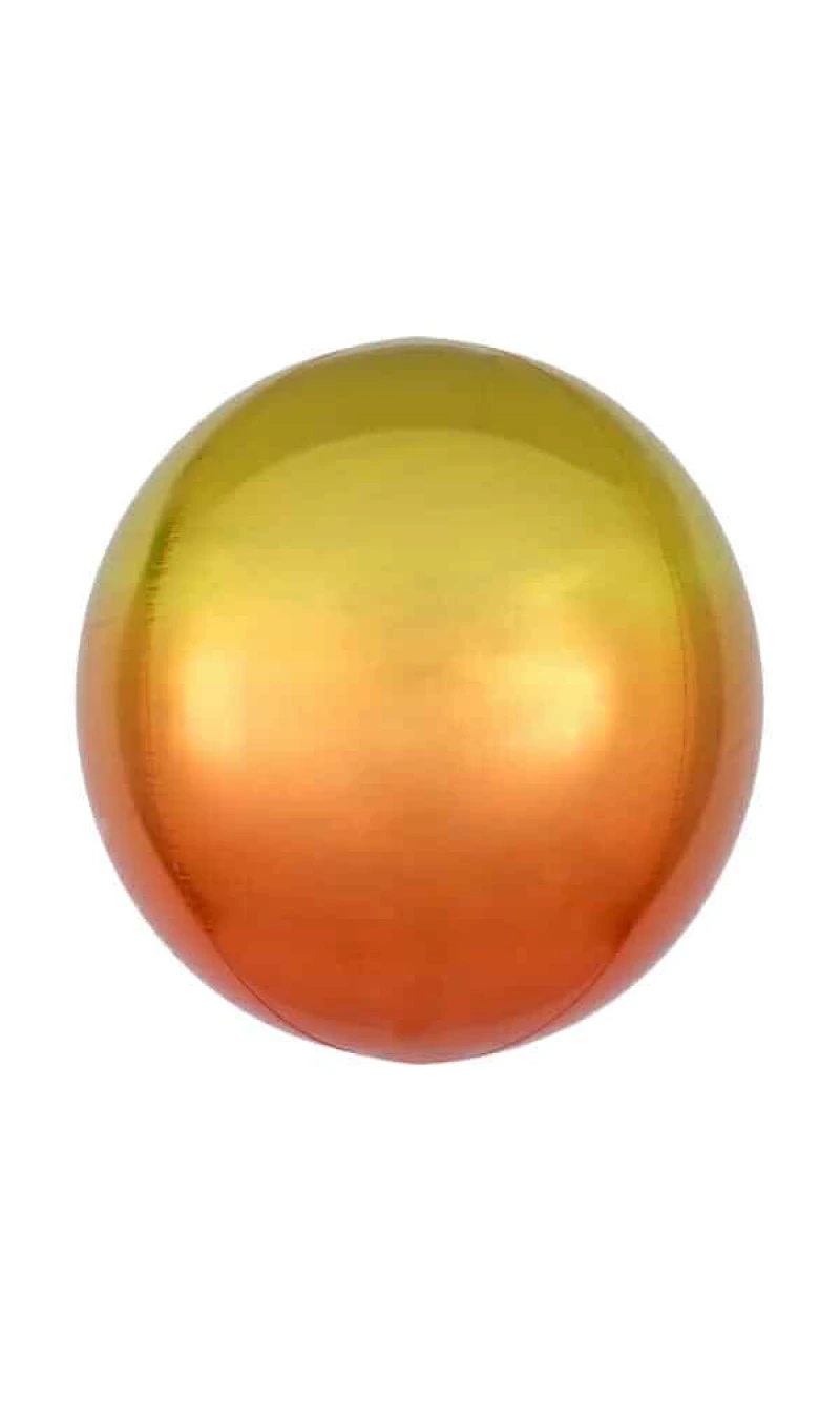 Ombré Orbz Yellow & Orange Foil Balloon - 38cm x 40cm