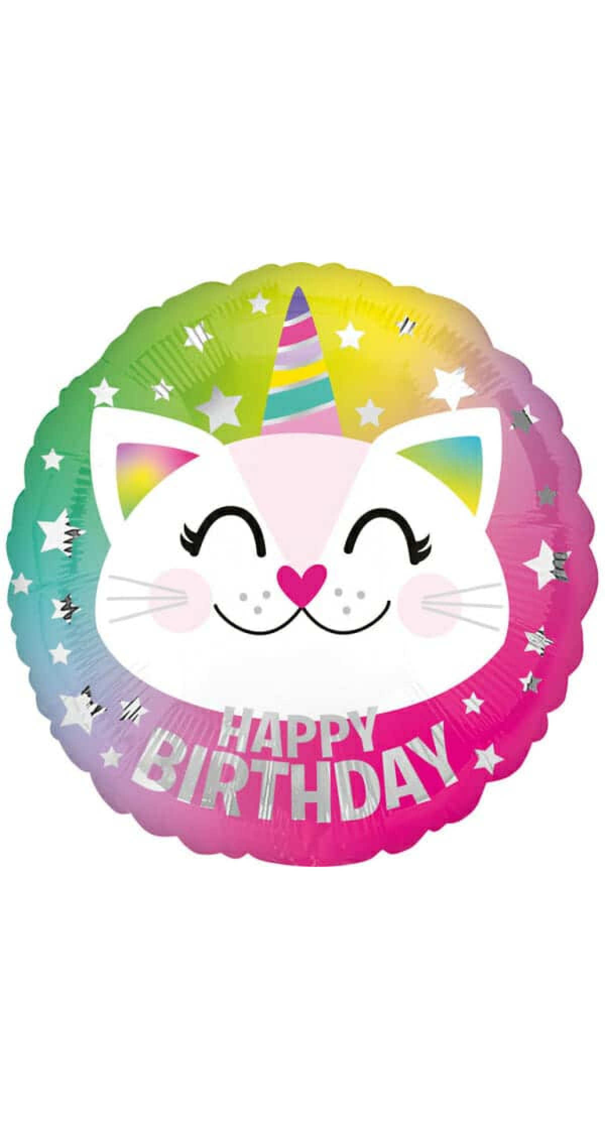Happy Birthday Caticorn Foil Balloon - 18"/46cm