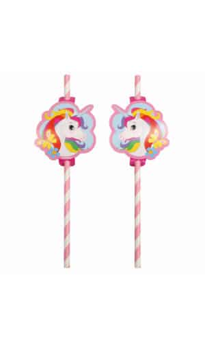 Unicorn Paper Straws 19.7cm - 8pk