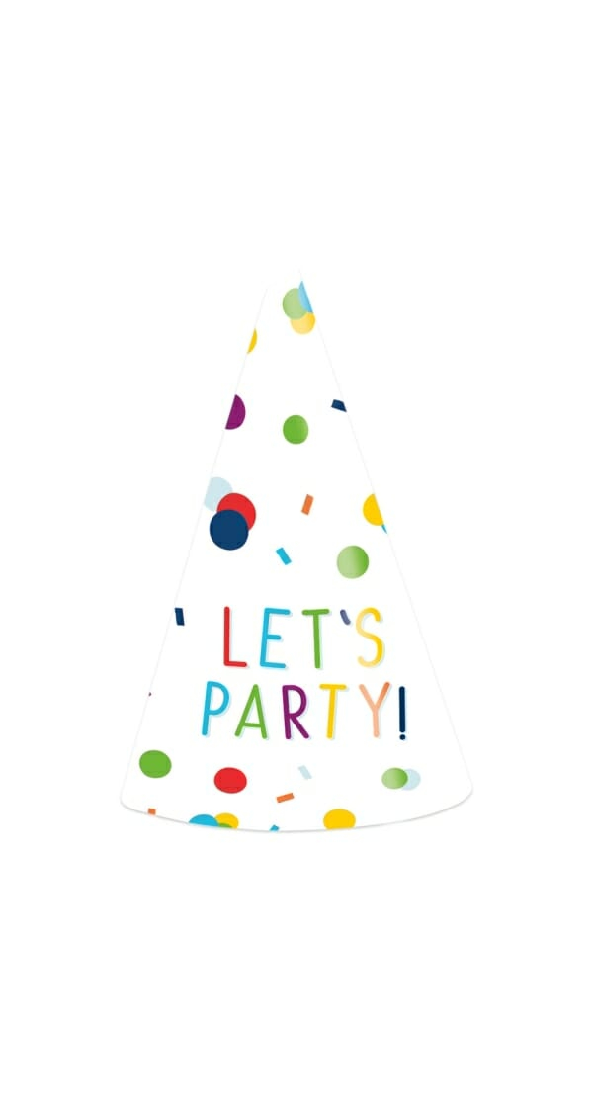Party Cone Hats Confetti Birthday Paper Height 16cm - 8pk