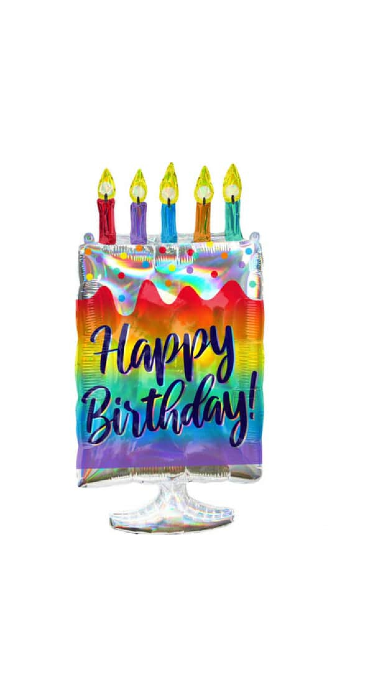 Supershape Iridescent Cake Foil Balloon - 38cm x 76cm