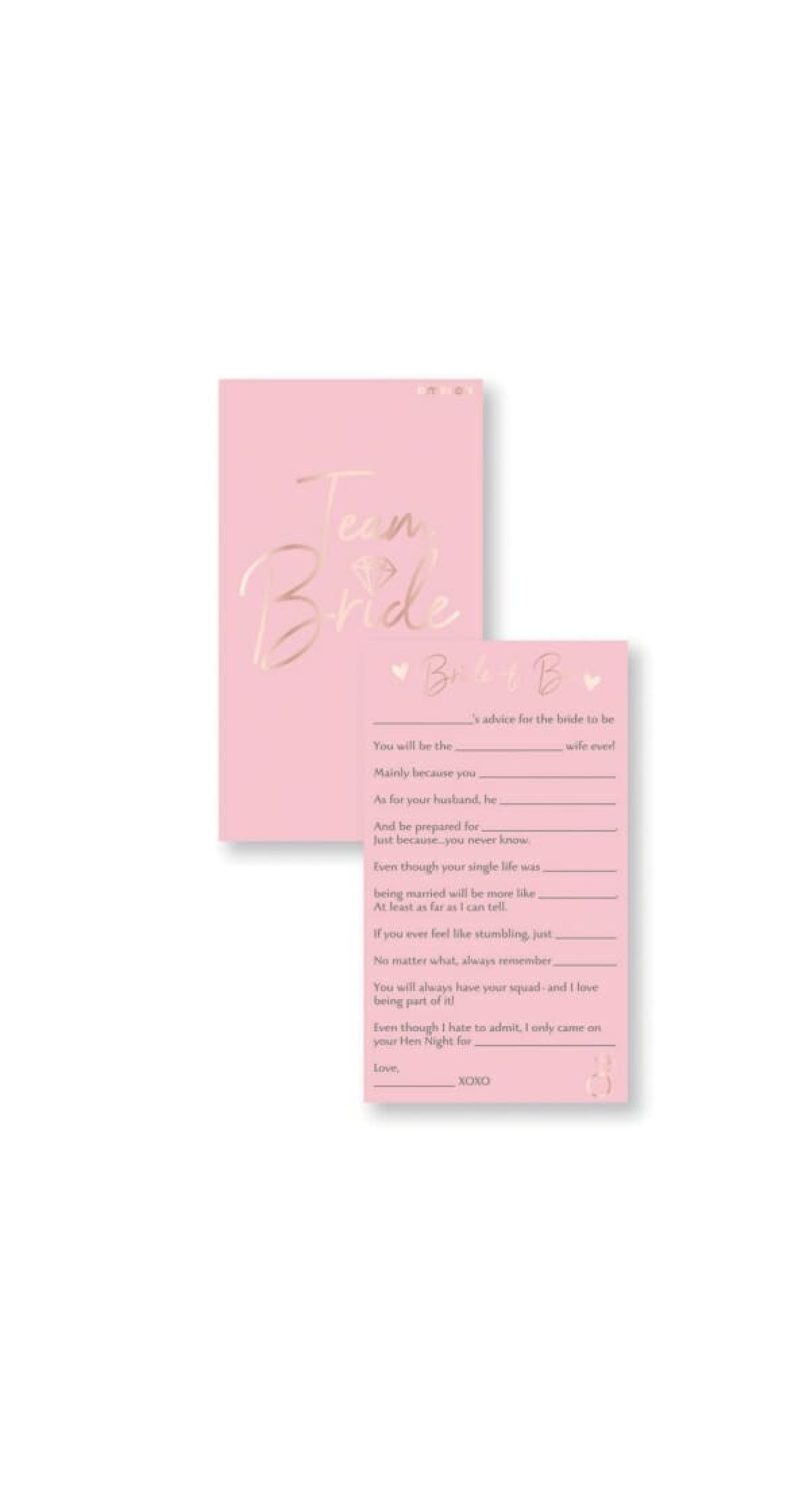 Hen Party Advice Cards Game 17x10cm - 8pk