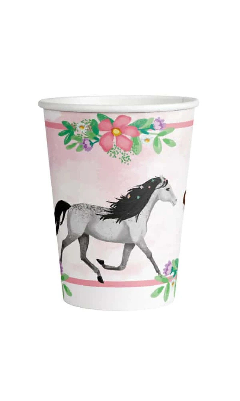 Beautiful Horses Paper Cups 250ml - 8pk