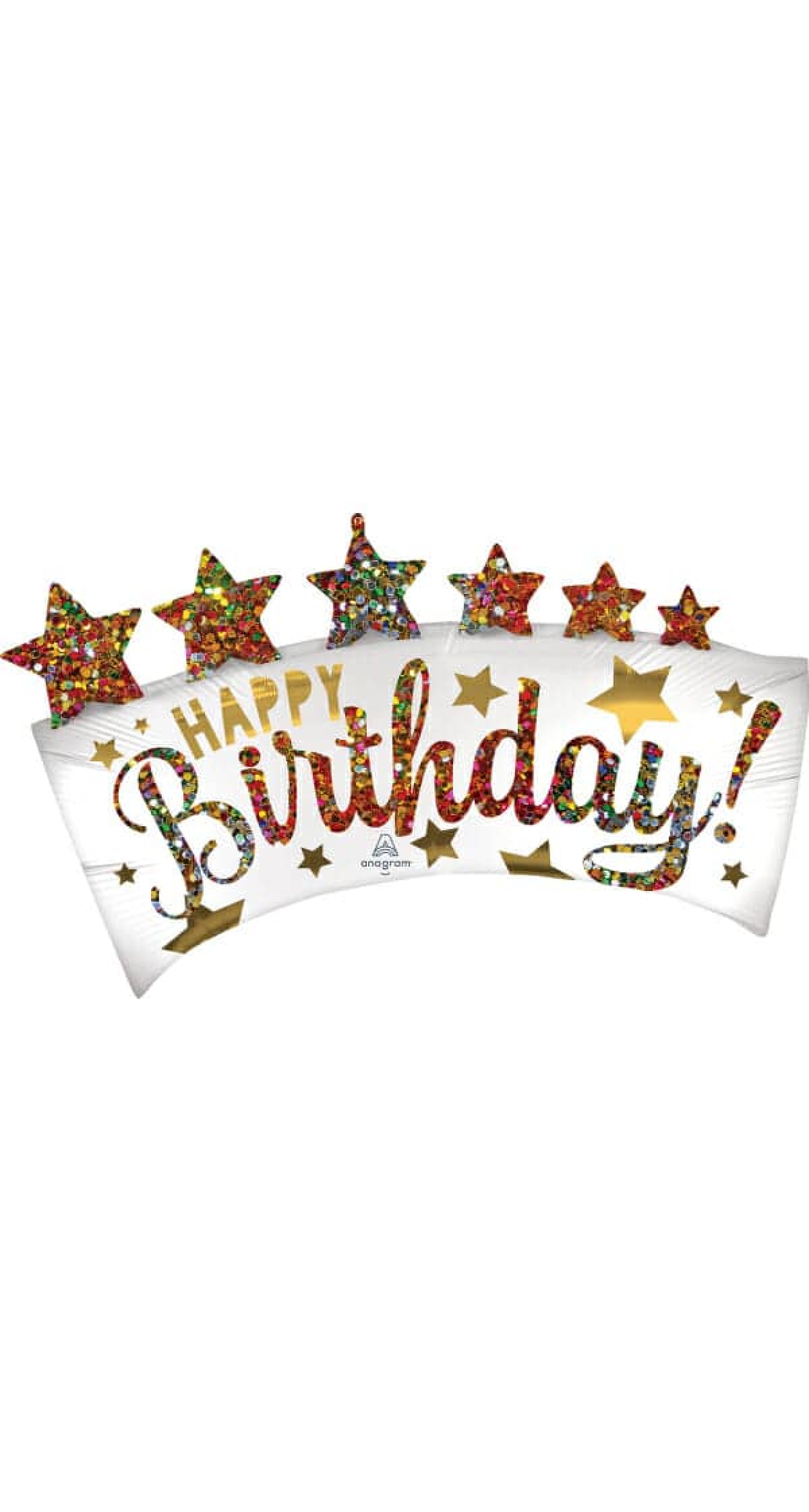 SuperShape Happy Birthday Glitter Banner Foil Balloon - 86cm x 48cm