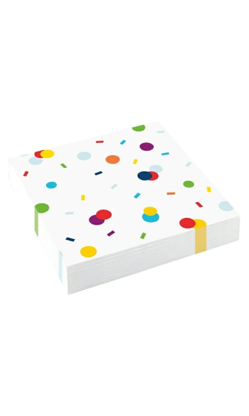 Napkins Confetti Birthday 33 x 33cm - 20pk