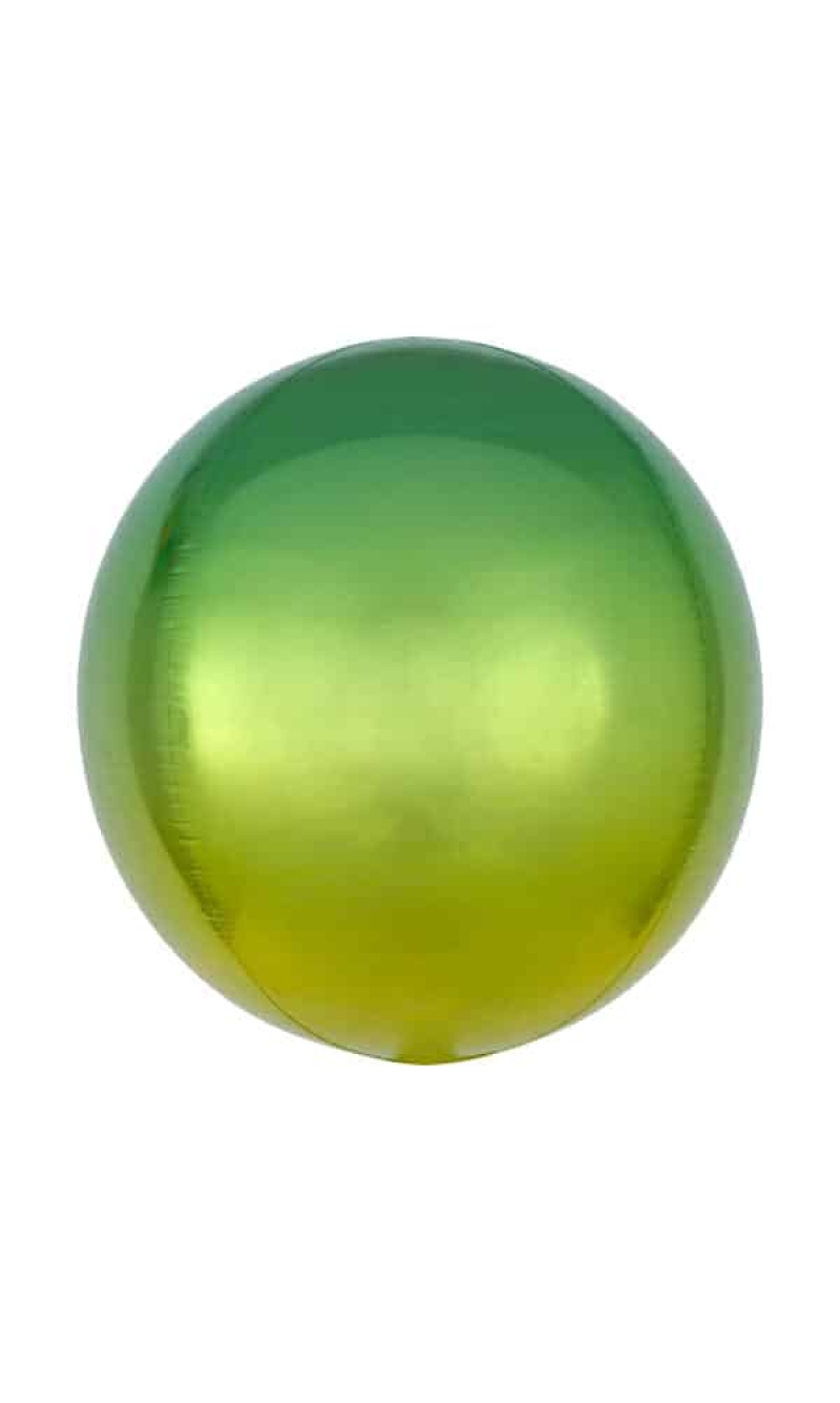 Ombré Orbz Yellow & Green Foil Balloon - 38cm x 40cm