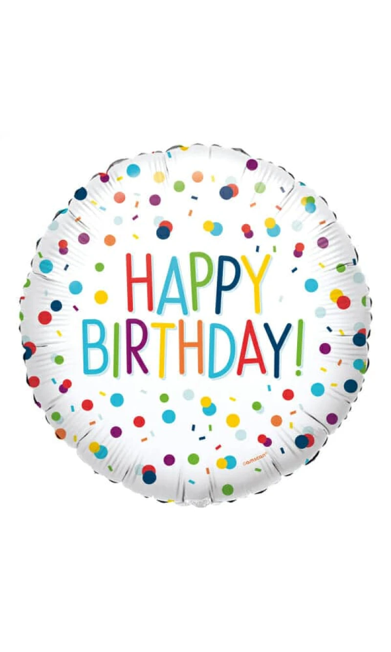 Confetti Birthday Foil Balloon - 18"/46cm