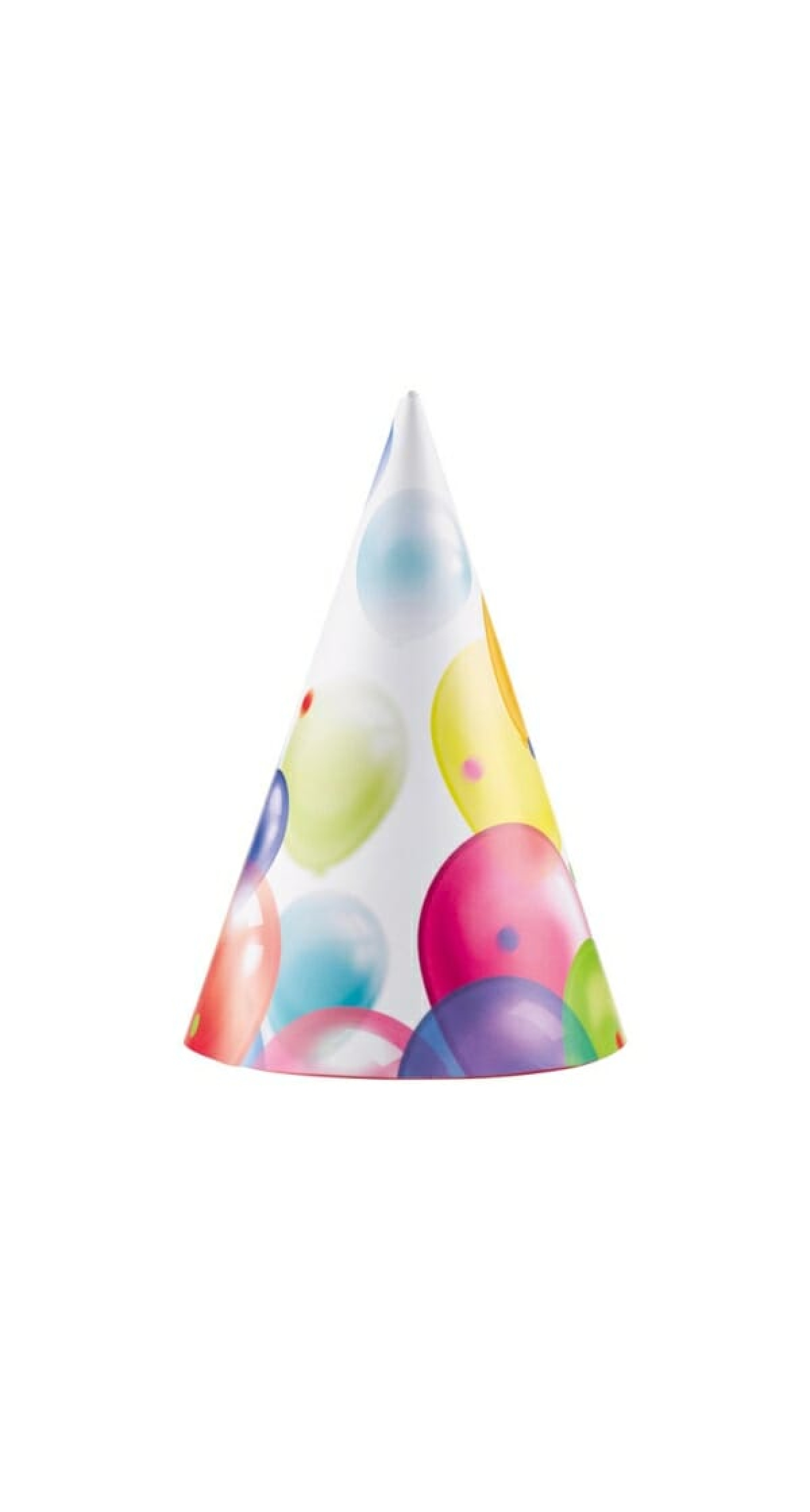 Party Cone Hats Balloons Paper Height 16.2cm - 8pk