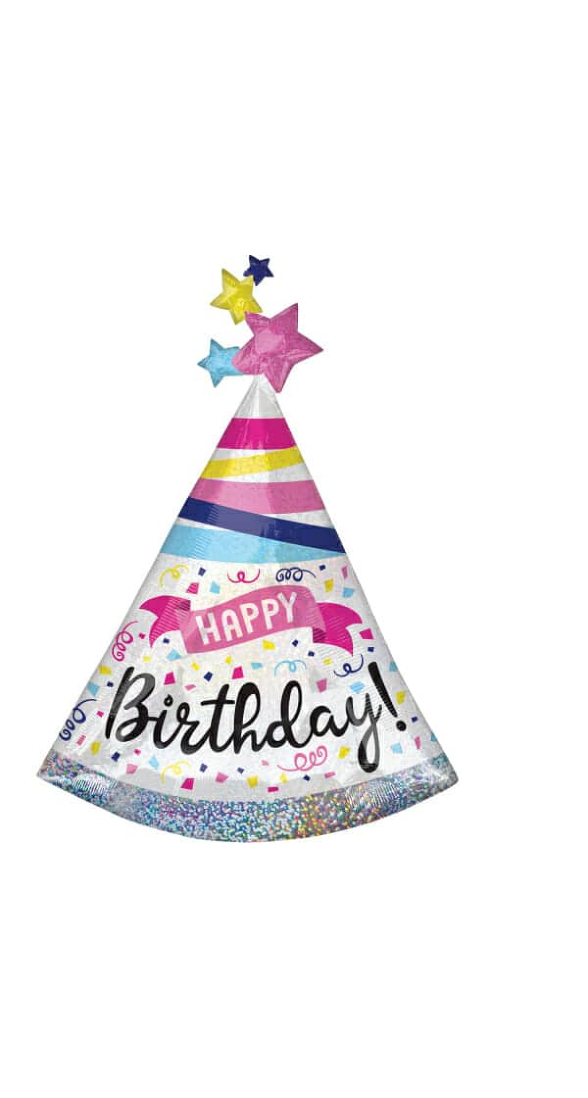 Holographic SuperShape Happy Birthday Sparkle Banner Foil Balloon - 68cm x 91cm
