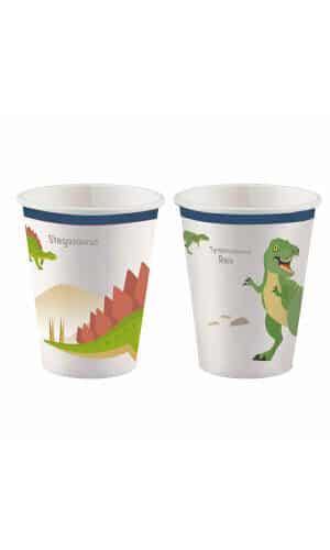 Happy Dinosaur Paper Cups 250ml - 8pk
