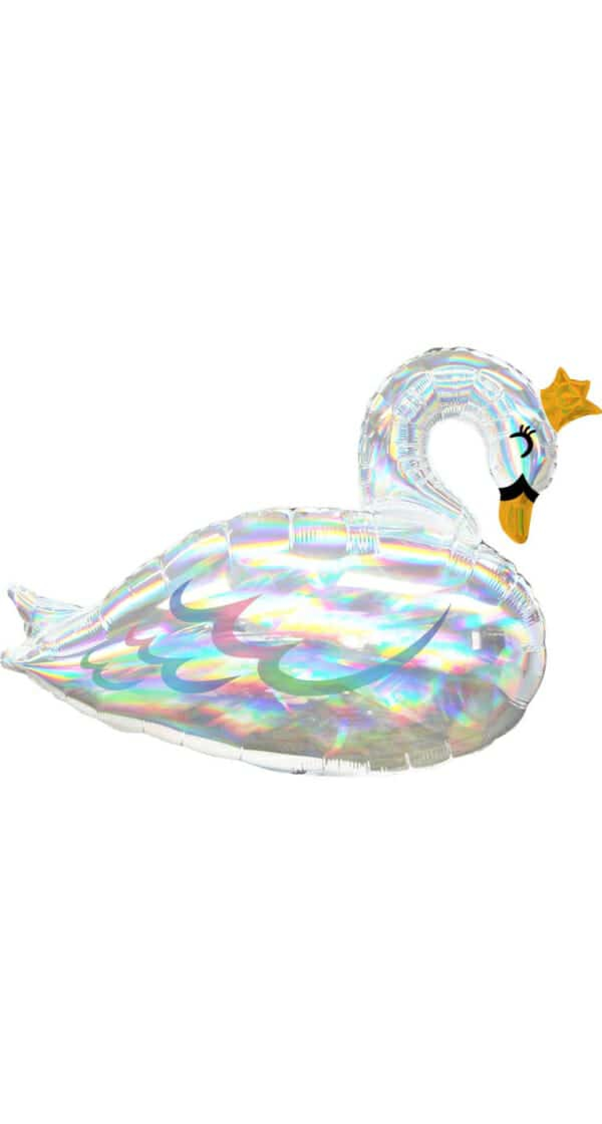 Supershape Iridescent Swan Foil Balloon - 73cm x 55cm