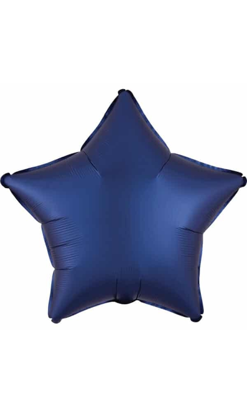 Standard Satin Luxe Navy Star Foil Balloon - 18"/46cm