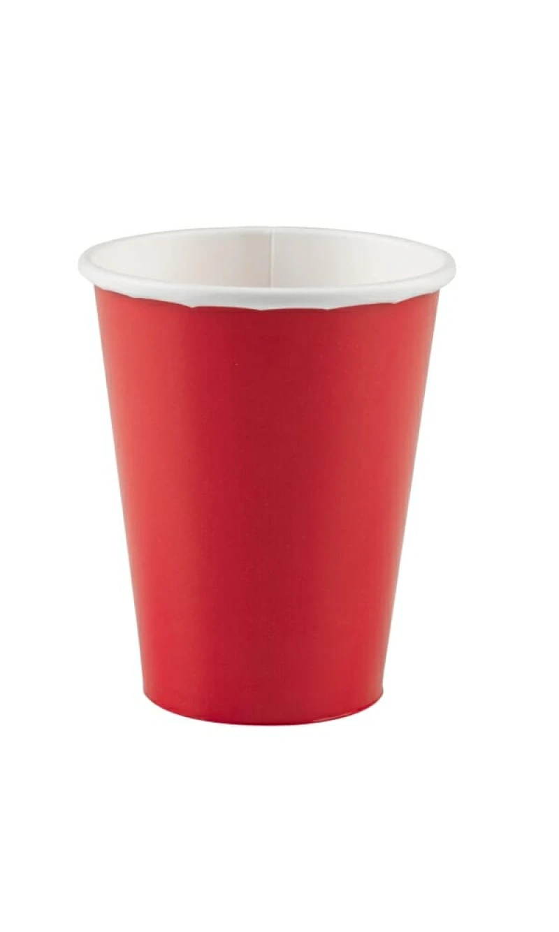 Apple Red Paper Cups 250ml - 8pk