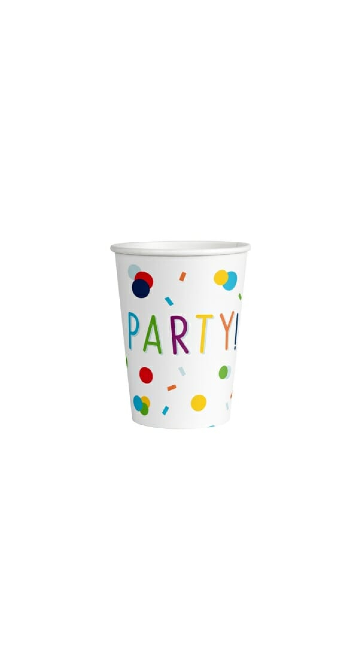 Confetti Birthday Paper Cups 250ml - 8pk