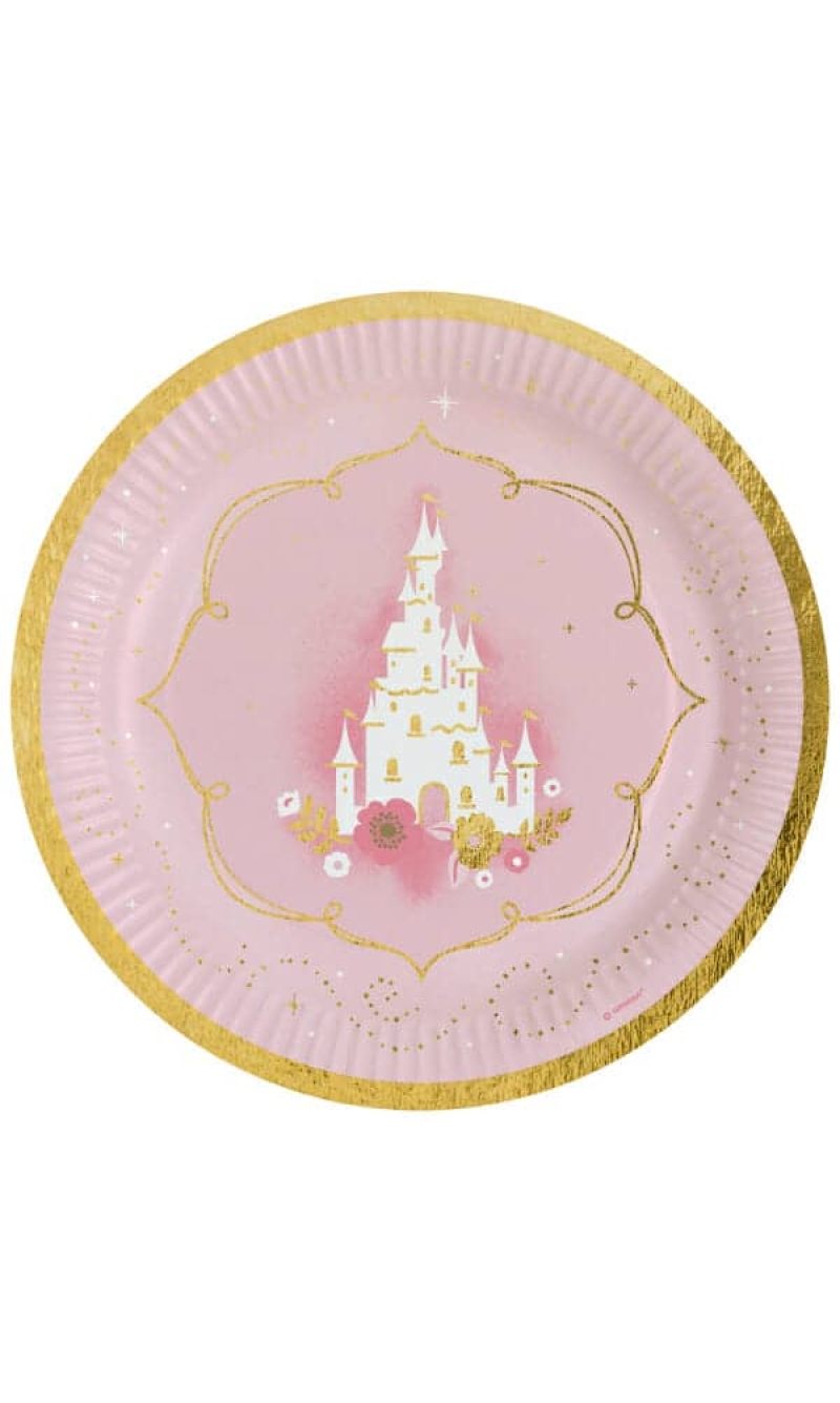 Princess for a Day Round Paper Plates 23cm - 8pk