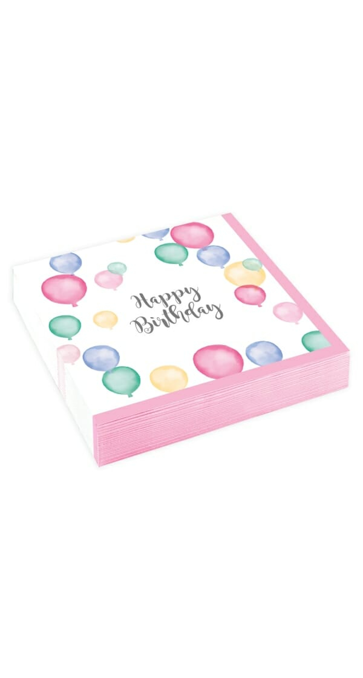 Napkins Happy Birthday Pastel 25 x 25cm - 20pk
