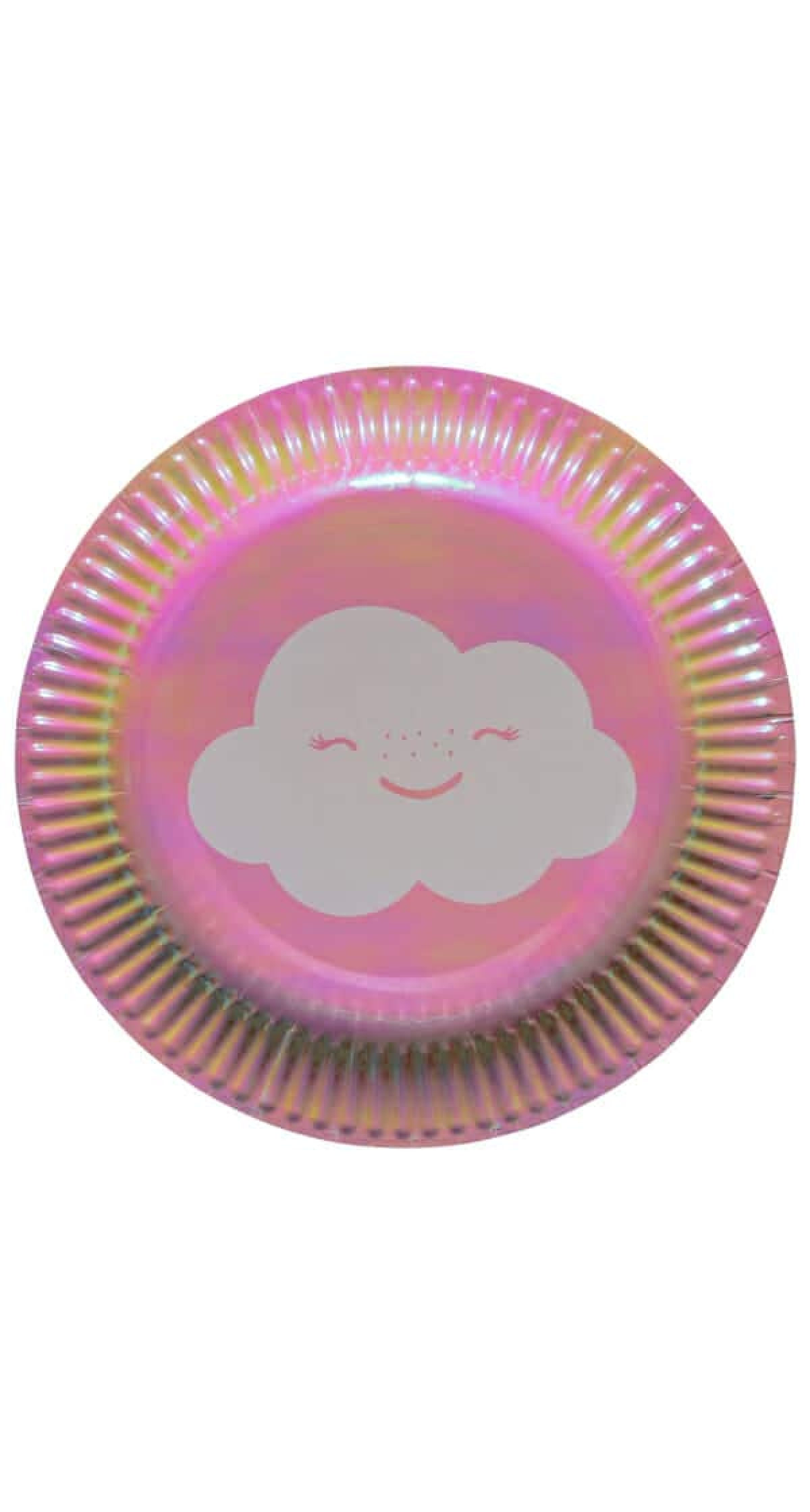 Rainbow & Cloud Round Paper Plates 18cm - 8pk