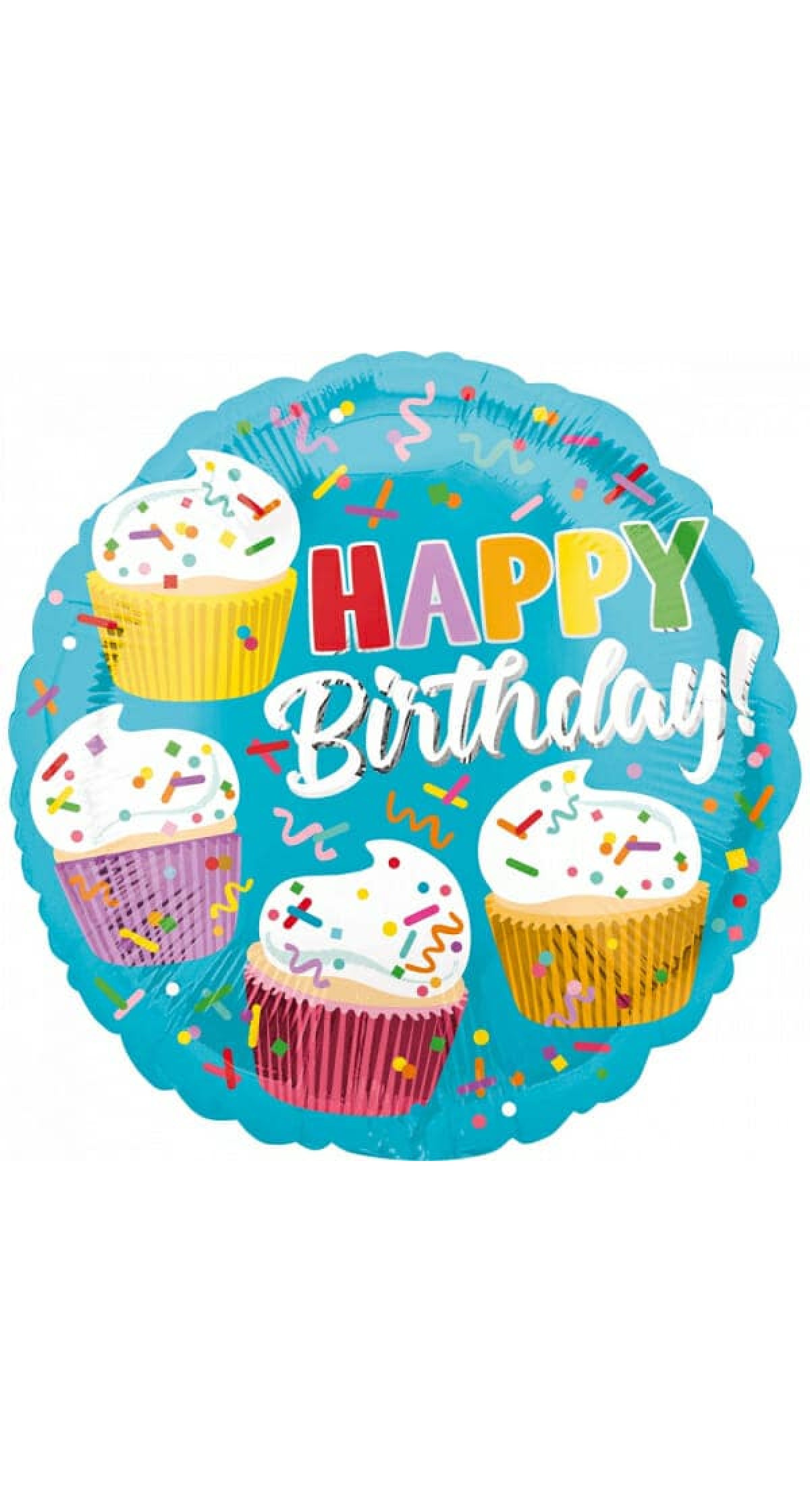 Cupcake Fun Happy Birthday Foil Balloon - 18"/46cm