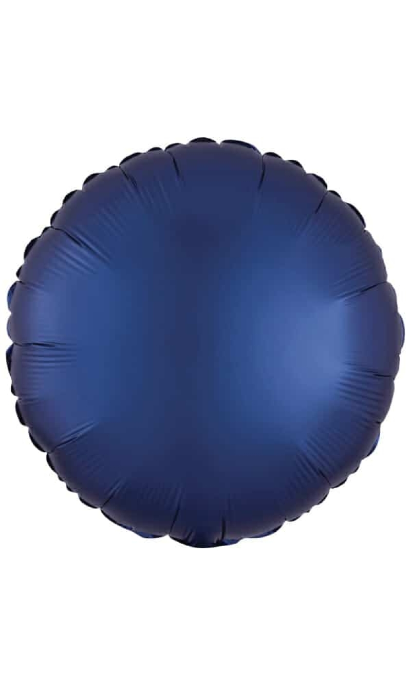 Standard Satin Luxe Navy Circle Foil Balloon - 18"/46cm