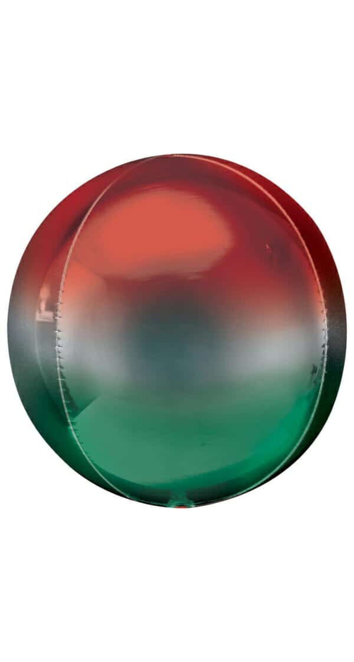 Orbz Ombré Red & Green Foil Balloon - 38cm x 40cm