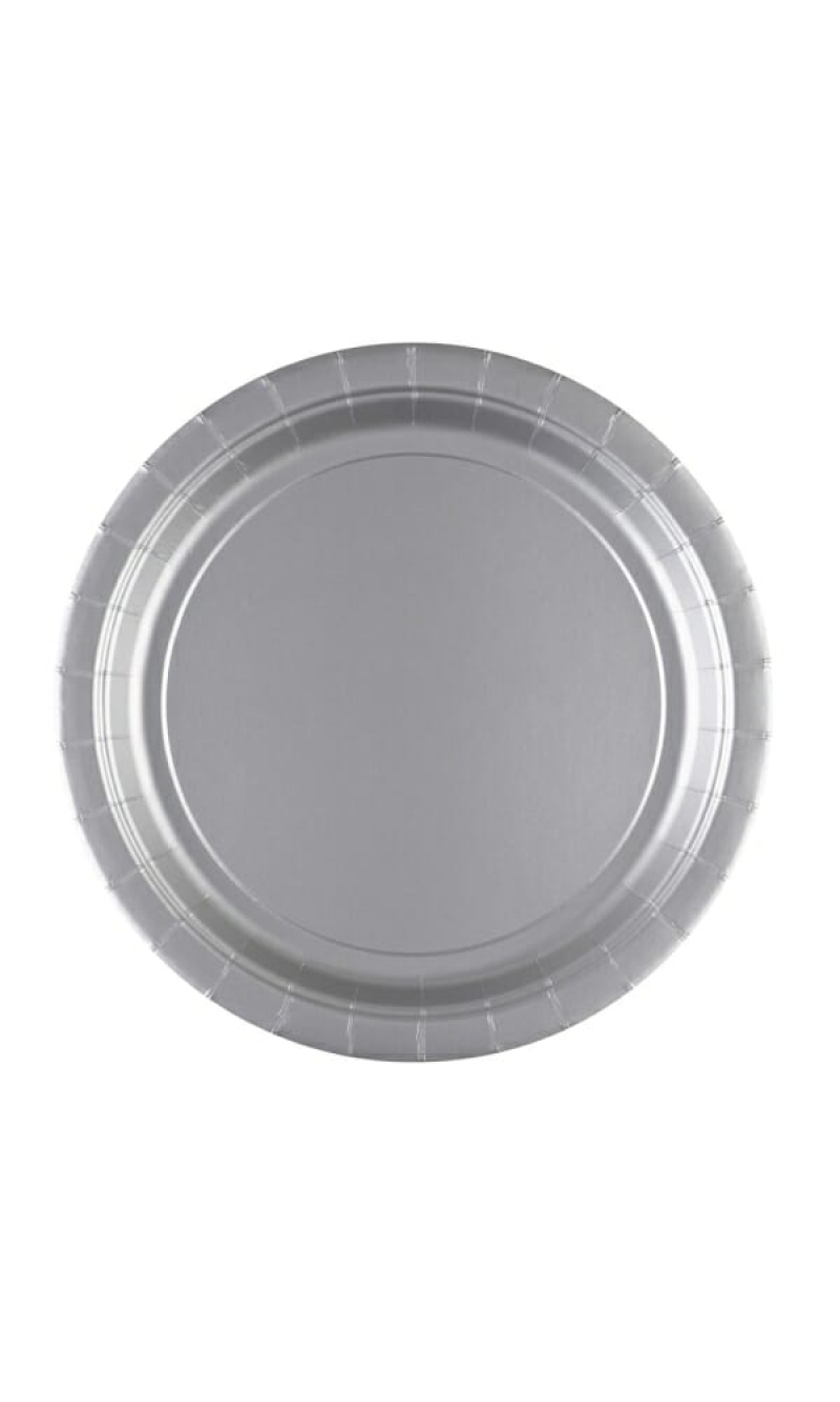Silver Paper Plates 23cm - 8pk