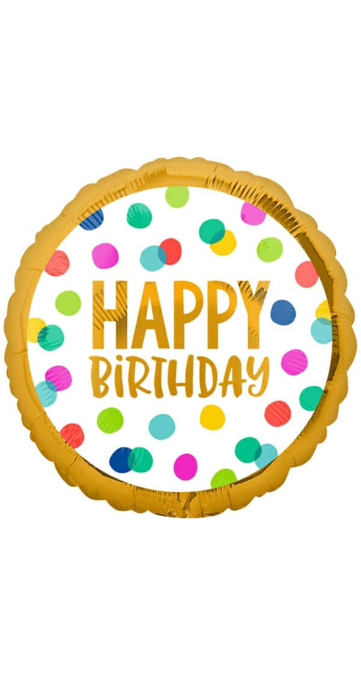 Happy Birthday Dots Foil Balloon - 18"/46cm