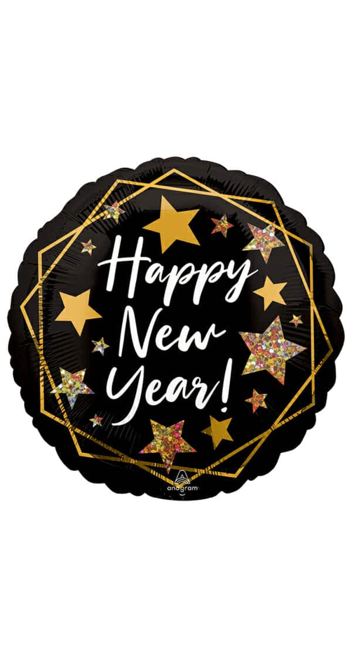 Happy New Year Gold Sparkle Foil Balloon - 18"/46cm