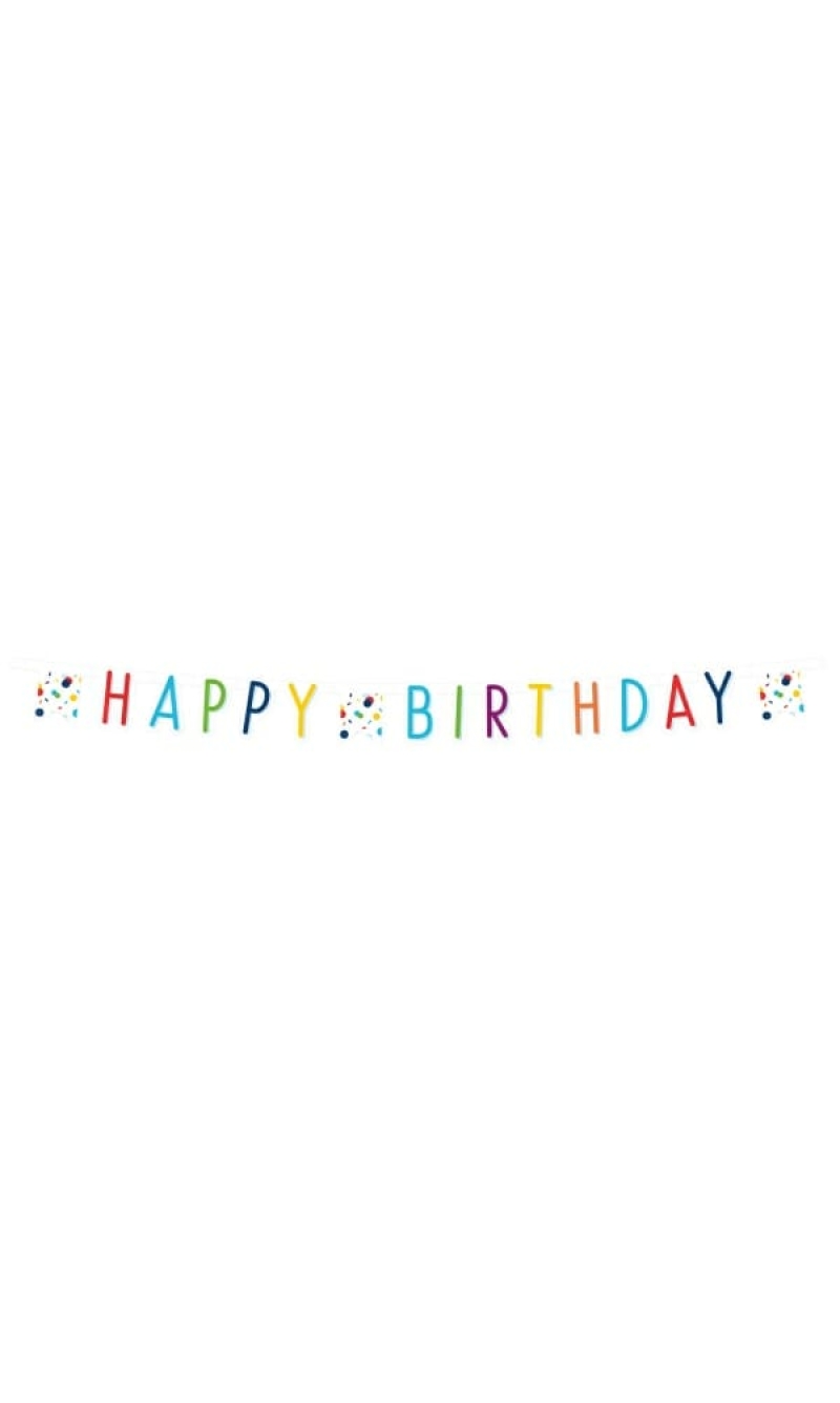 Letter Banner Confetti Birthday Paper - 180 x 13,8cm
