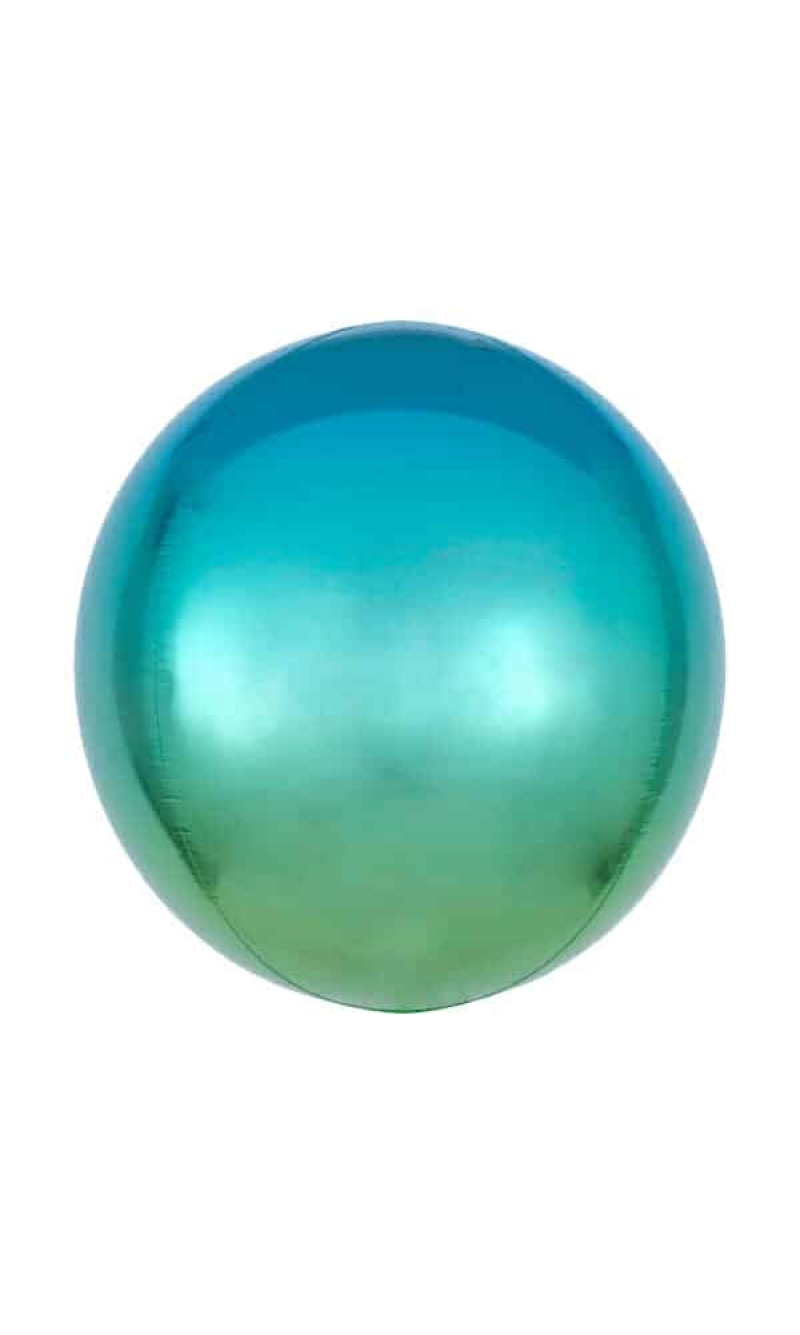 Ombré Orbz Blue & Green Foil Balloon - 38cm x 40cm
